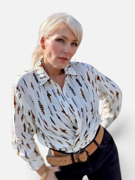 Dear John Pants - DEAR JOHN DENIM Galina Novelty Shirt in Mozambique,gauze 100% Cotton Fall Medium